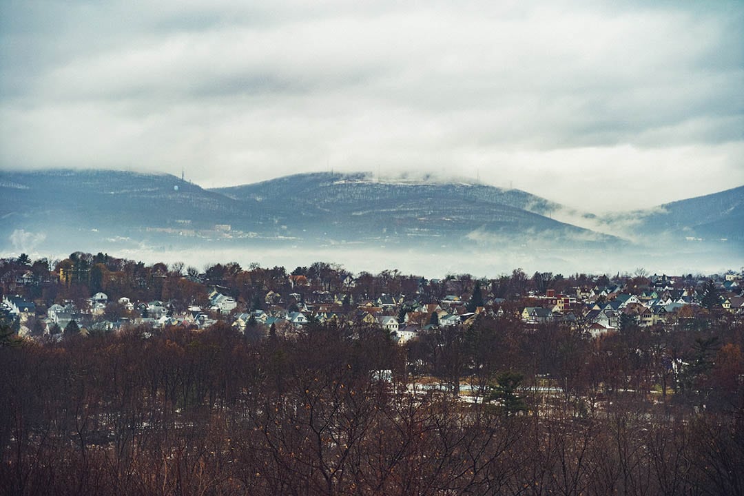 Small town in the winter