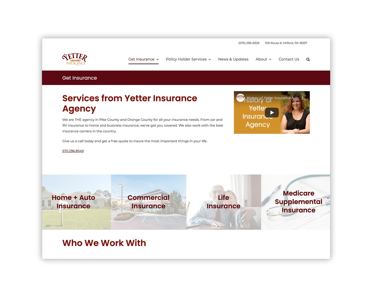Custom Website Development for Insurance Agency